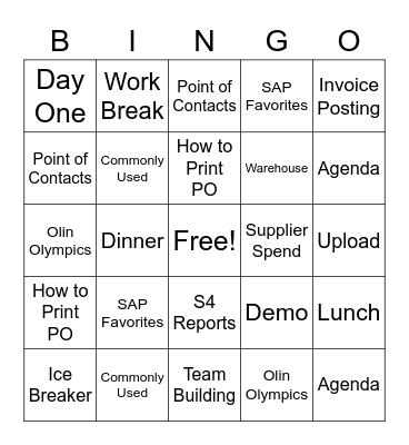 Day Two - Bingo Card