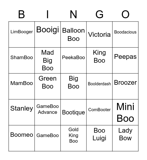 Imp Round 2 [Boo's] Bingo Card
