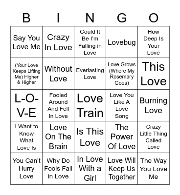 Love Bingo Card