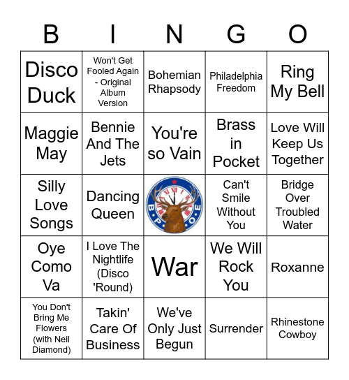 70's Bingo Card