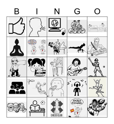 Spanish 1 U1Q2 Bingo Card