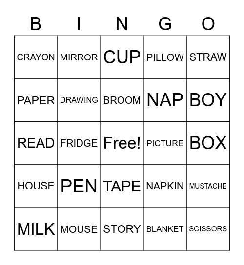 if you give a mouse a cookie Bingo Card