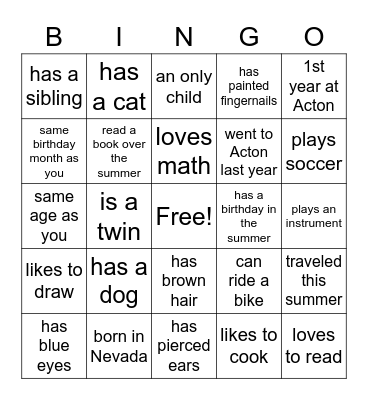 HERO Bingo Card