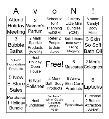 C23 & C24 Bingo Card