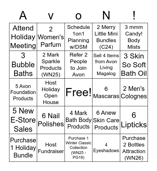 C23 & C24 Bingo Card