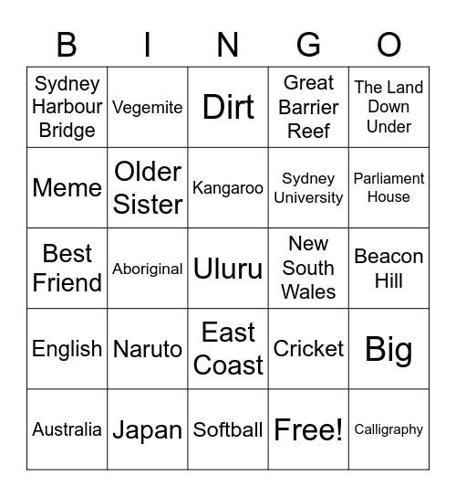 Who is ALT-san? Bingo Card