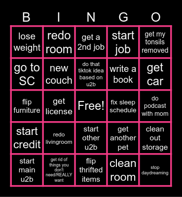 by the end of 2023 Bingo Card