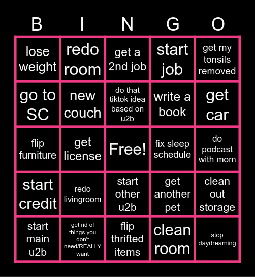 by the end of 2023 Bingo Card