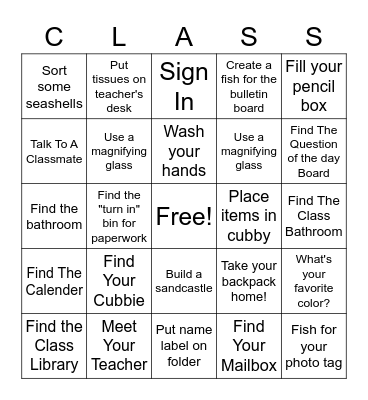 Open House BINGO Card