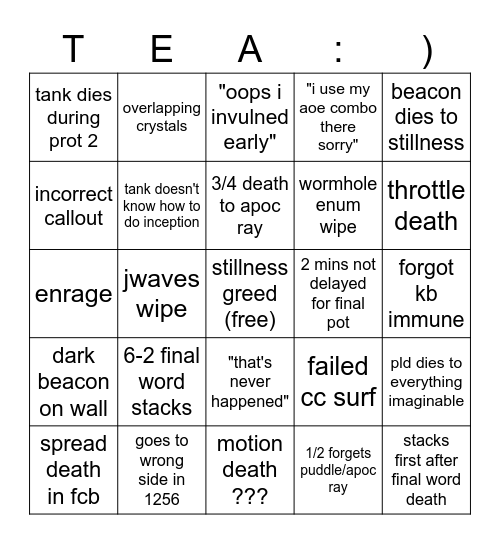tea bingo Card