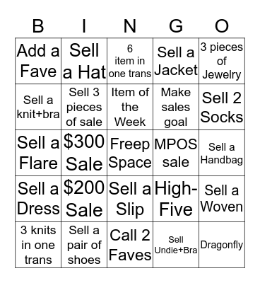 Free People Bingo Card