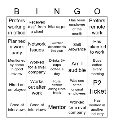 WFH BINGO!!! Bingo Card