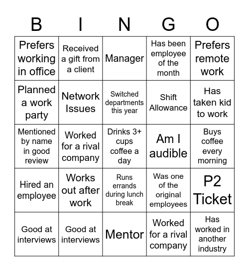 WFH BINGO!!! Bingo Card