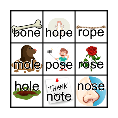 Phonics 3 unit 5 Bingo Card