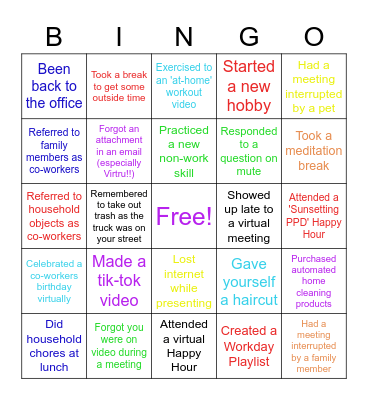 Back to School Bingo Card