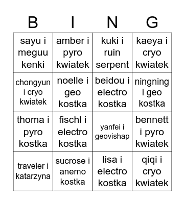 Bingo Card
