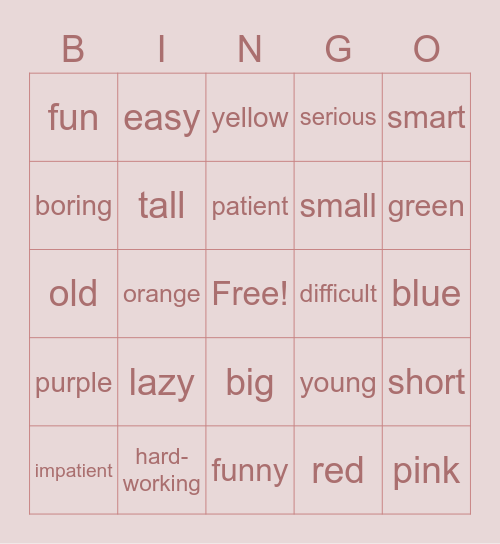 Spanish Bingo Card