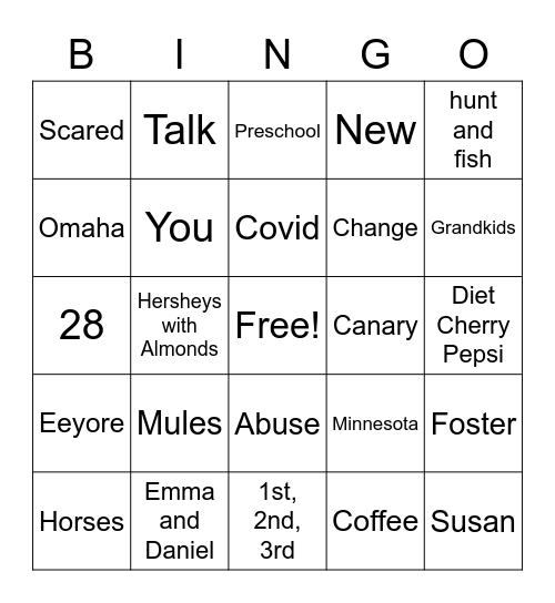 Your Teacher Bingo Card