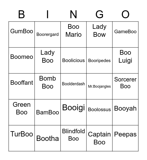 Prince Round 2 [Boo's] Bingo Card