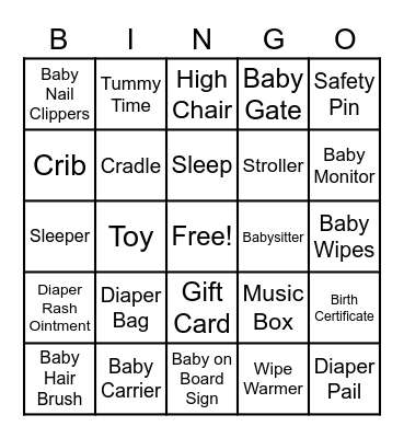 BABY BINGO Card