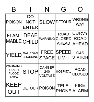 COMMUNITY SIGNS Bingo Card