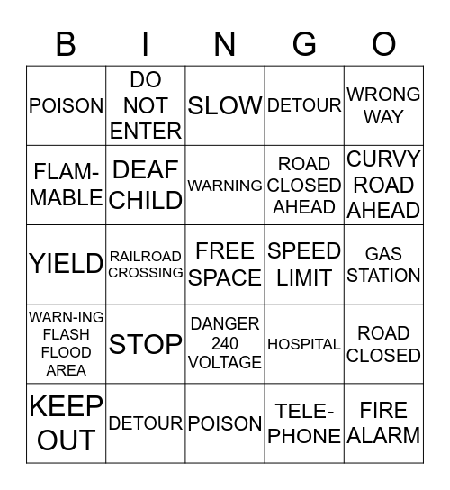 COMMUNITY SIGNS Bingo Card
