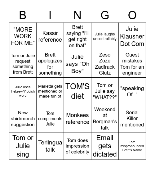 Double Threat Bingo Card