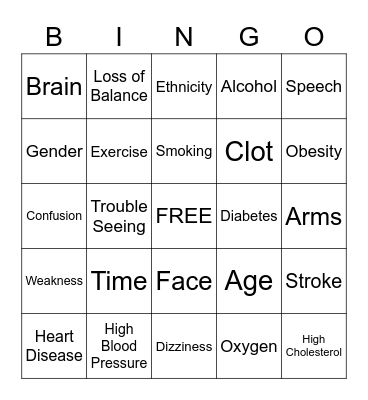 Stroke Bingo Card