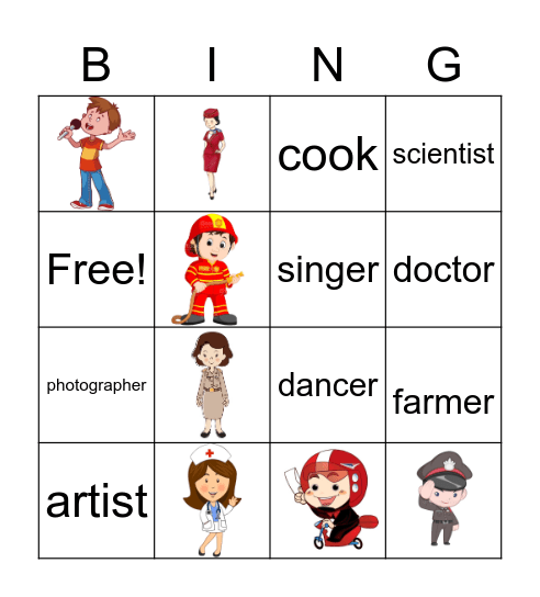 Occupation Bingo Card