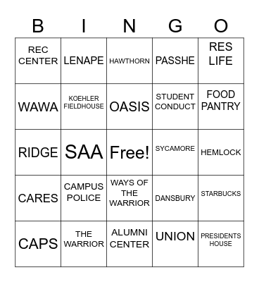OA Bingo Card