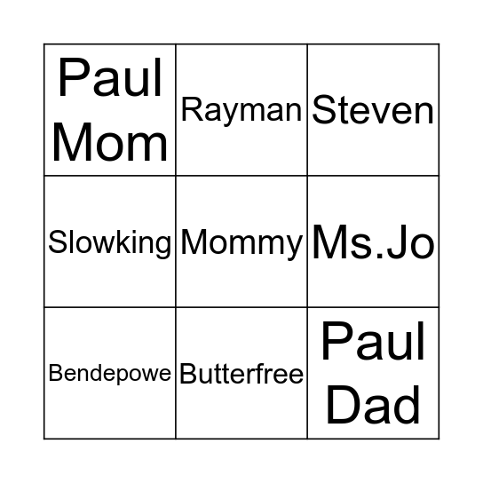 Brandon Bingo Card