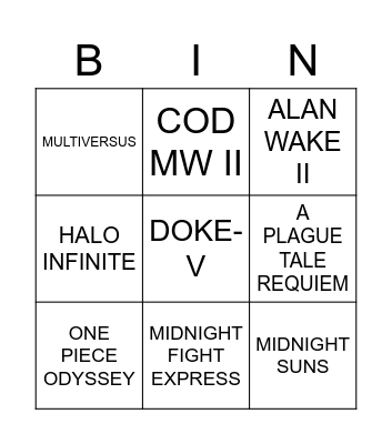 GAMESCOM 2022 ONL Bingo Card