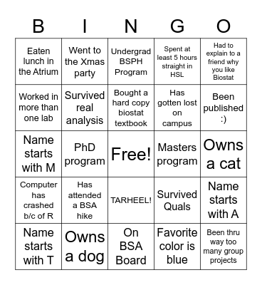 Biostat Bingo! Bingo Card