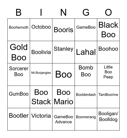 VeggieJoe Round 1 [Boo's] Bingo Card