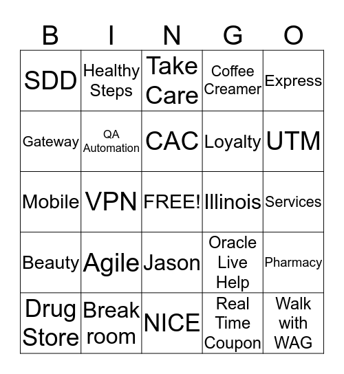 WALGREENS Bingo Card