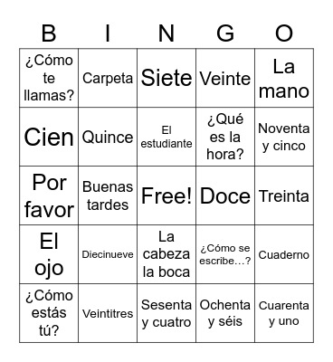 Repaso del capítulo 1 nivel uno Bingo Card