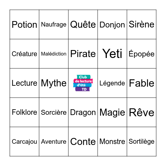 BINGO LÉGENDAIRE Bingo Card