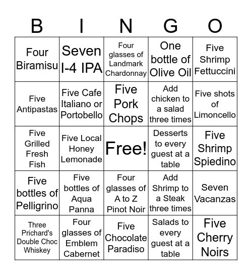 Server Bingo Card