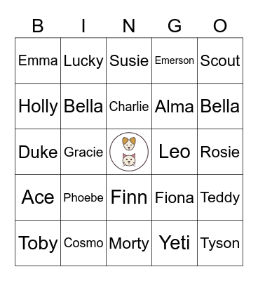 MPC BINGO - DOG ADDTION Bingo Card