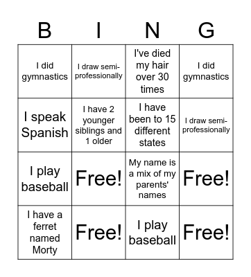 My 700 Bingo! Bingo Card