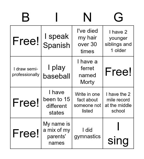 My 700 Bingo! Bingo Card