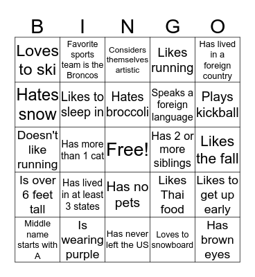 Mortgage Bingo Card