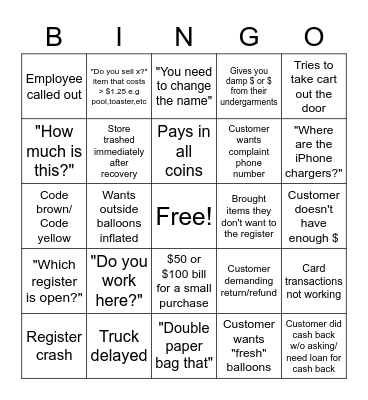 DT Bingo Card