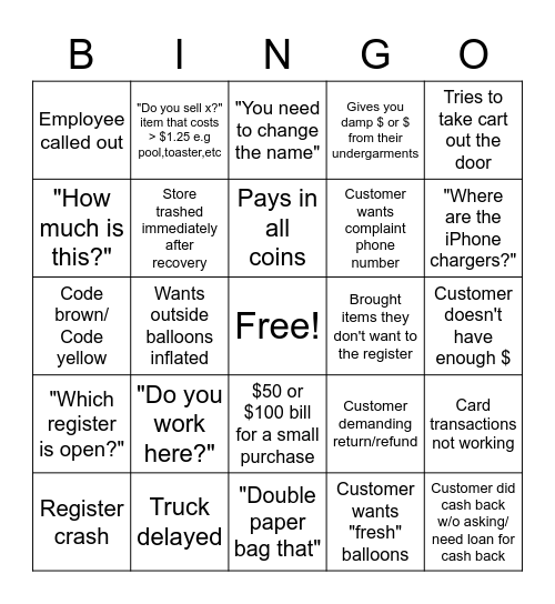 DT Bingo Card