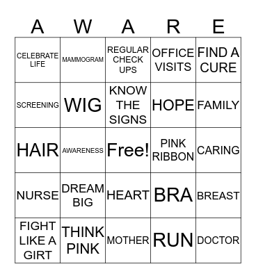 BREAST CANCER Bingo Card