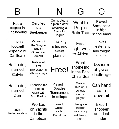 PTRWED Bingo Card