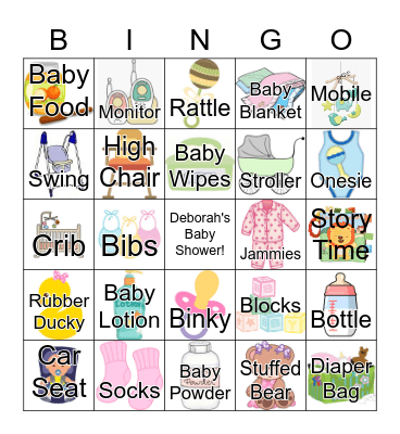 Baby Shower Bingo Card