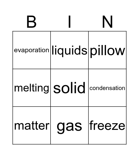 Matter BINGO Card