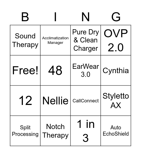 Signia Bingo Card