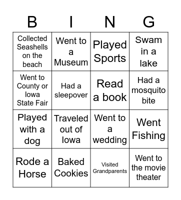 Icebreaker Bingo Card